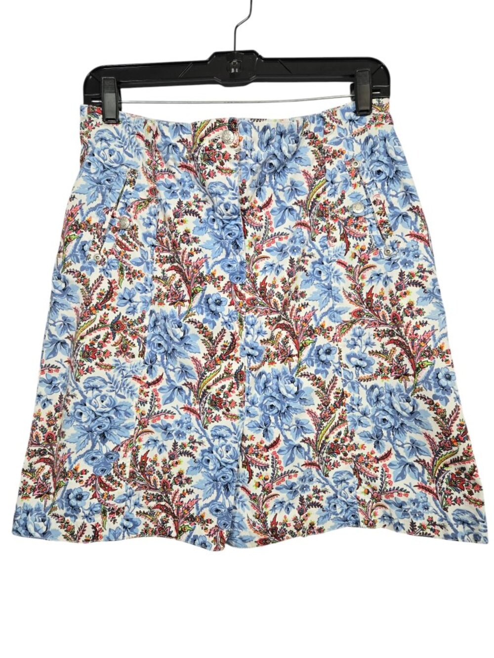 Oilily Blue Floral Pencil Skirt Size 6 Preppy Southern Cottagecore Brunch Beach